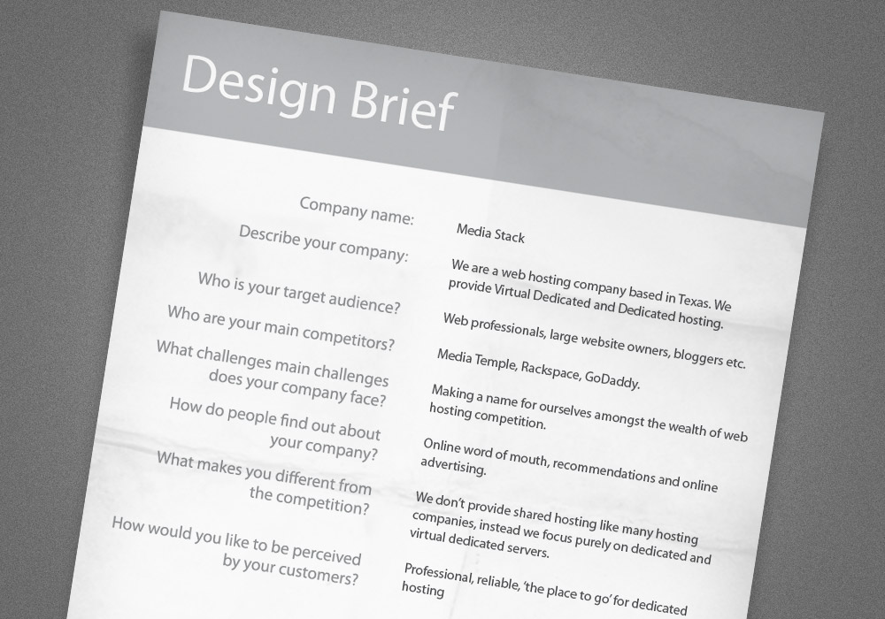 10 Design Brief Format Template Images - Design Brief ...