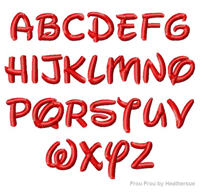 Disney Font Letters and Numbers