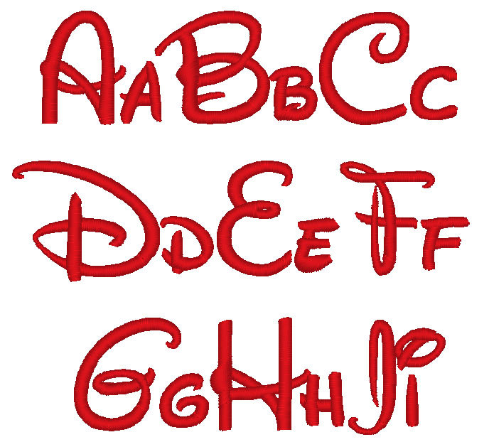 Disney Letter Font Embroidery Disney Letter Font Embroidery