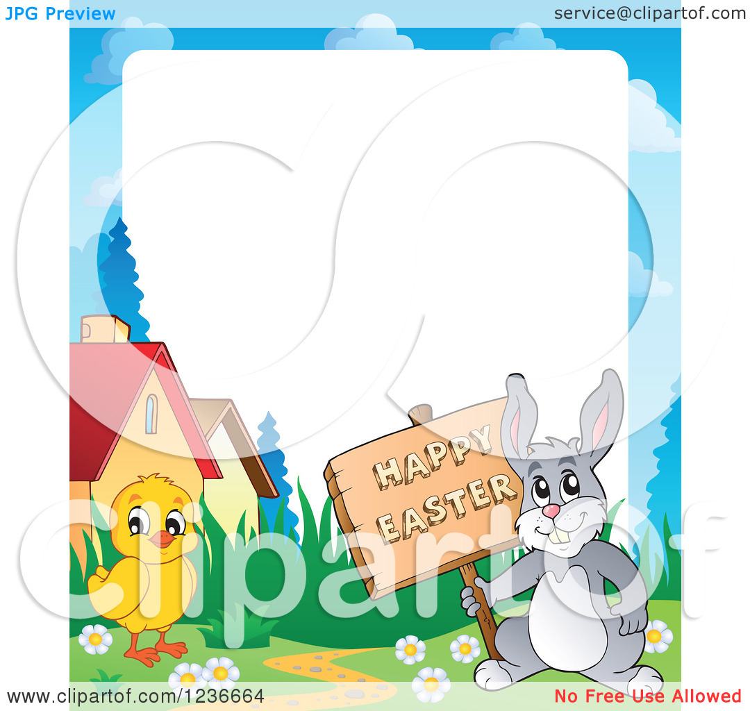 Easter Bunny Border Clip Art Free