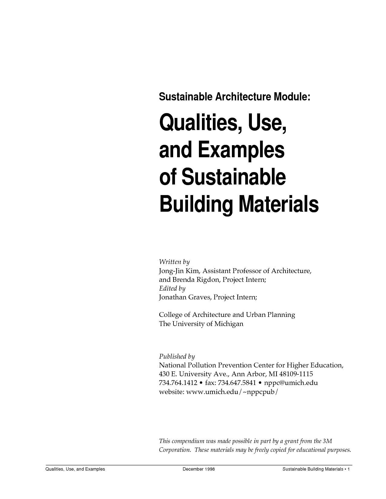 Examples Sustainable Building Materials