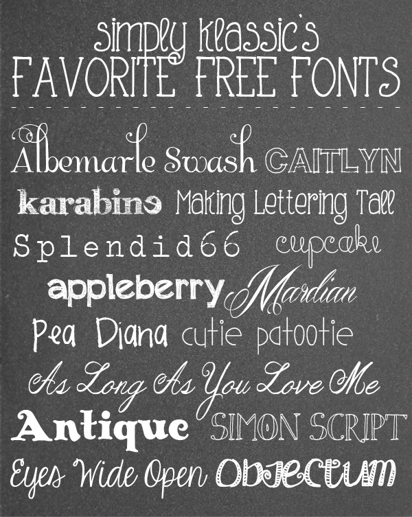 Favorite Free Fonts