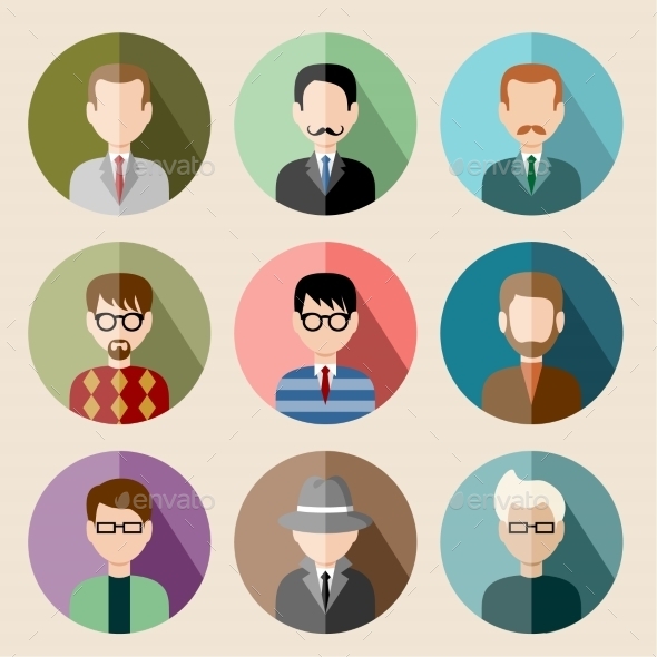 Flat People Icon Circle