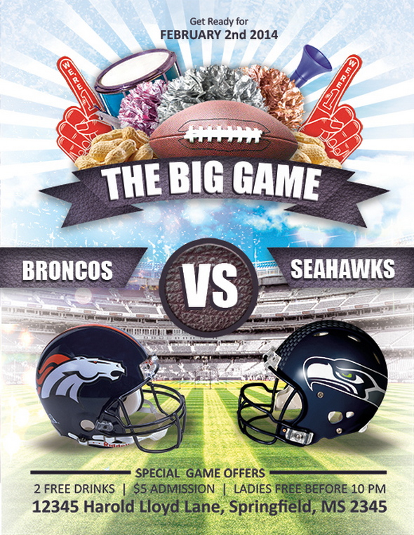 Football Game Flyer Template Free