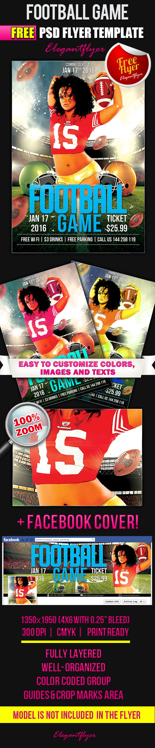 Free Football Flyer PSD Template