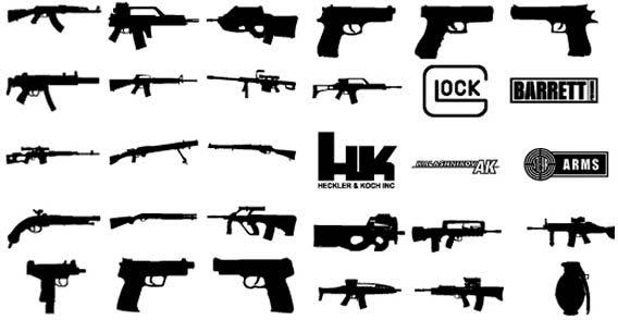 18 Gun Vector Graphic Images