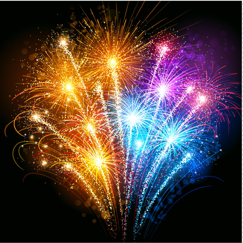 12 Free Vector Fireworks 2014 Images