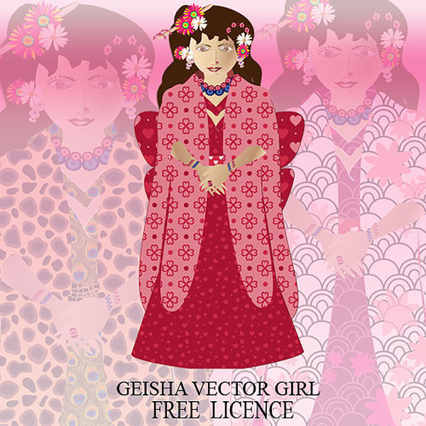Geisha Girl Vector Art