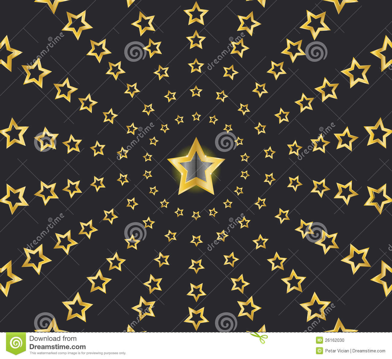 Gold Shooting Star Vector