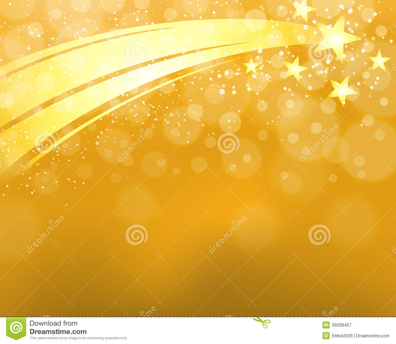 Gold Shooting Star Vector