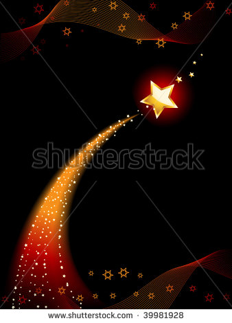 Gold Shooting Star with Trail