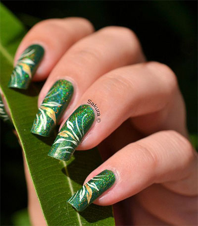 Green Nail Art Designs Ideas