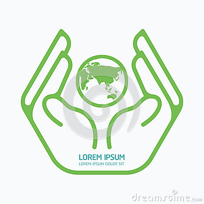 Hand Holding a Globe Designs as Logo