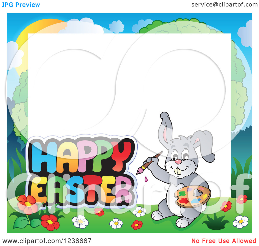 Happy Easter Bunny Border