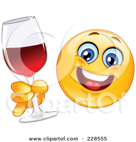 Happy Face Drinking Wine