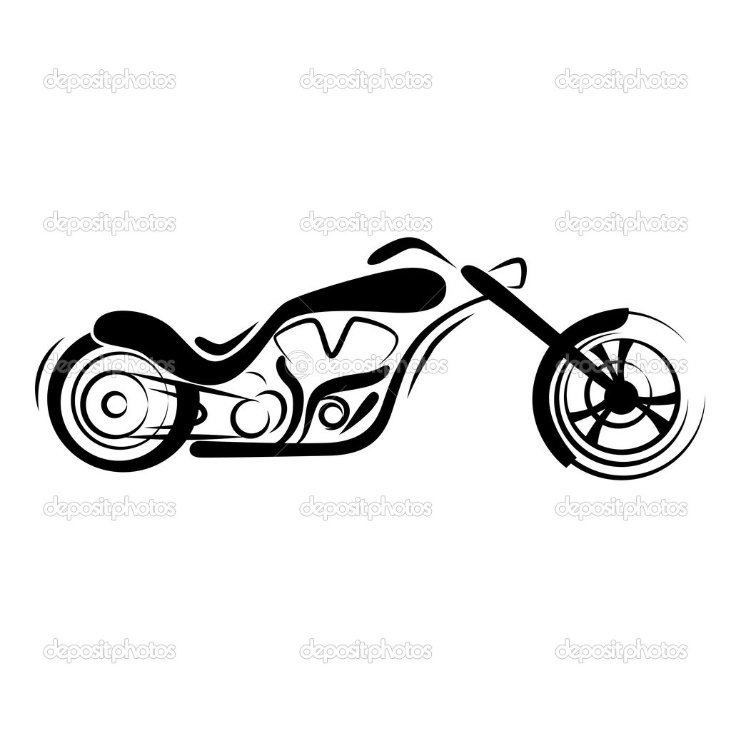 Harley Chopper Motorcycle Clip Art