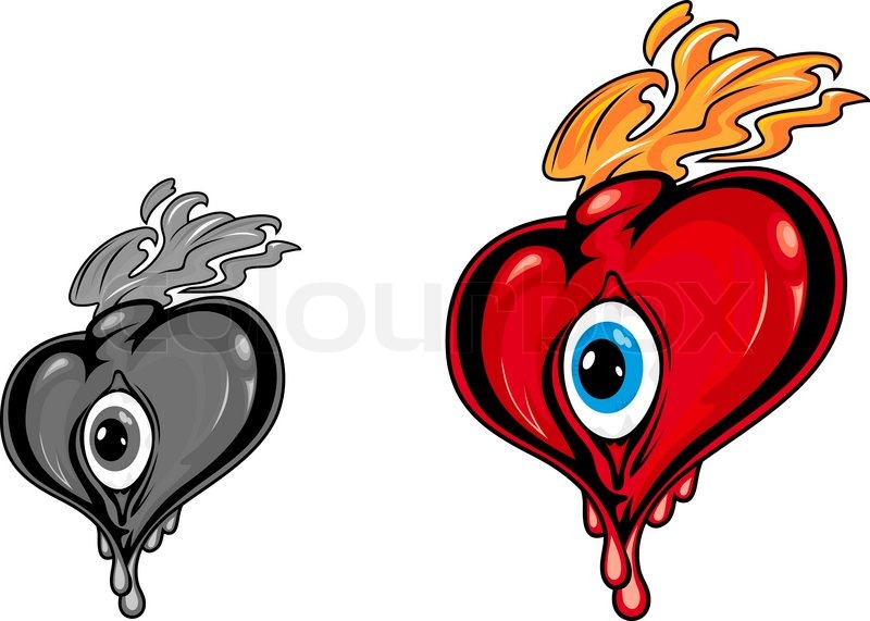 Heart with Flames Tattoo Designs