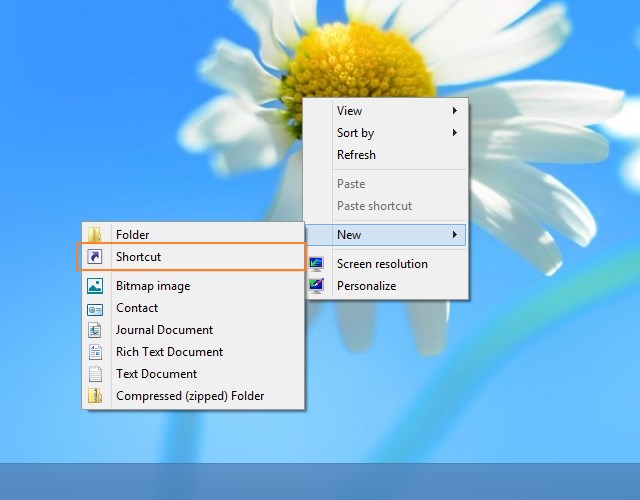 How to Create Shortcut to Desktop Windows 8