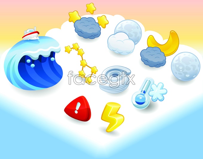 Icon Weather Vector Cartoon