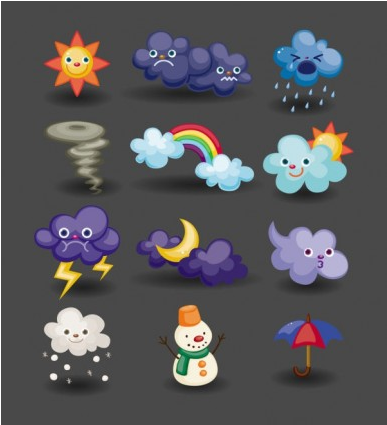 Icon Weather Vector Cartoon