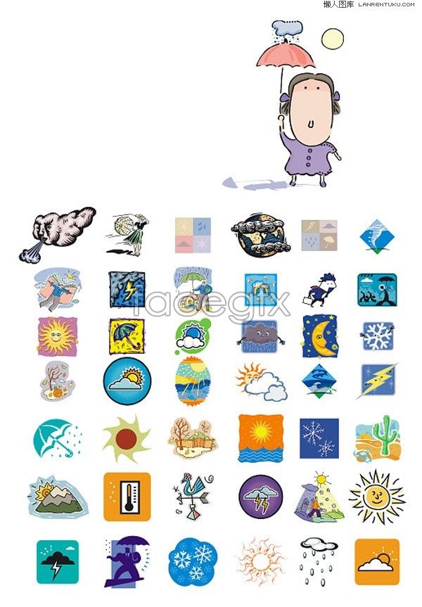 Icon Weather Vector Cartoon