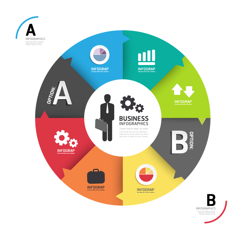 Infographic Pie-Chart Vector Free