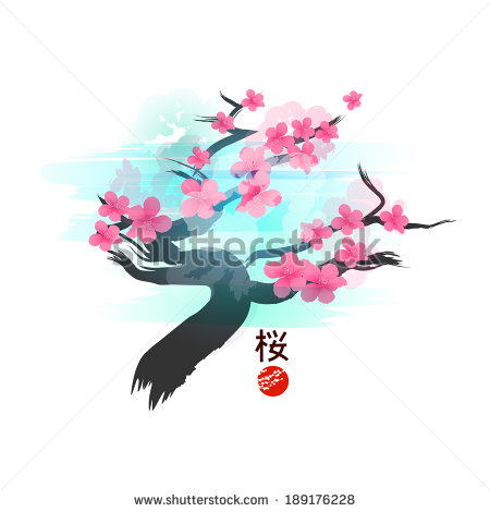 Japanese Cherry Blossom Tree Vector