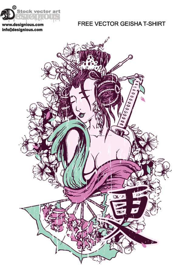 Japanese Geisha Vector