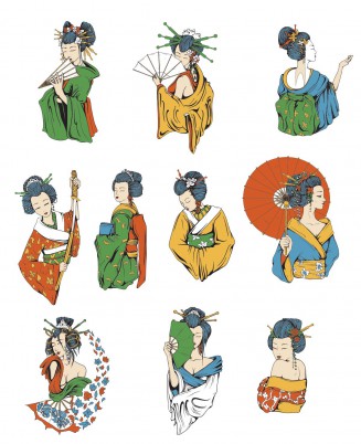 Japanese Geisha Vector