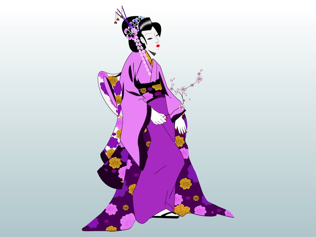 Japanese Geisha Vector