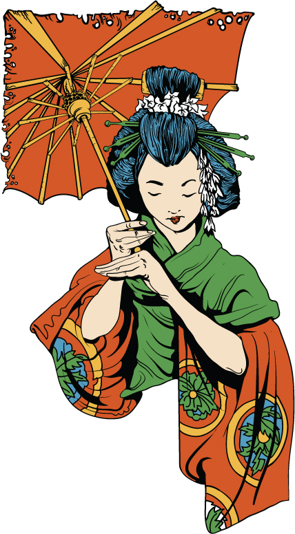 Japanese Geisha Vector