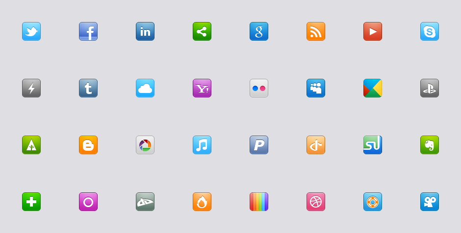 Large Social Media Icons