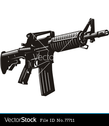 Machine Gun Vector Art