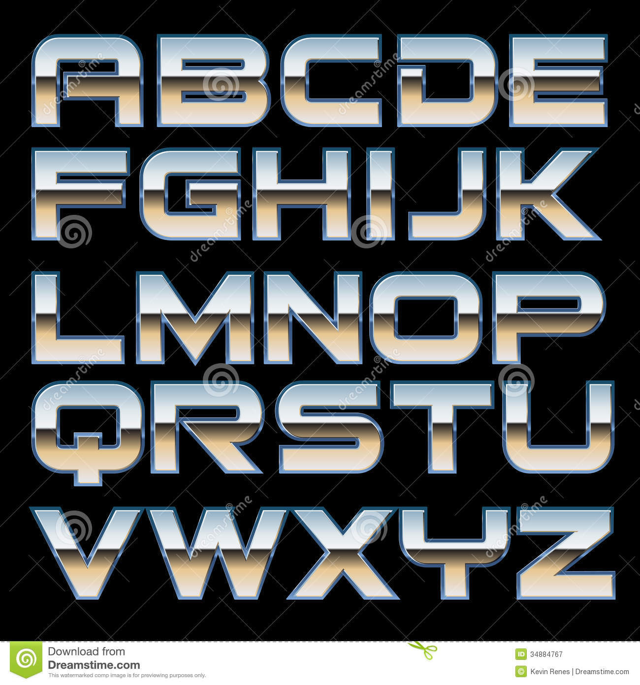 Metal Font Vector Free