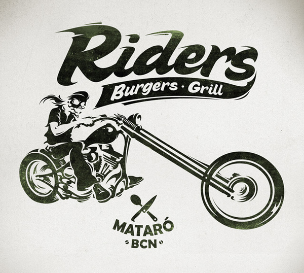 Motorcycle Chopper Rider Vector