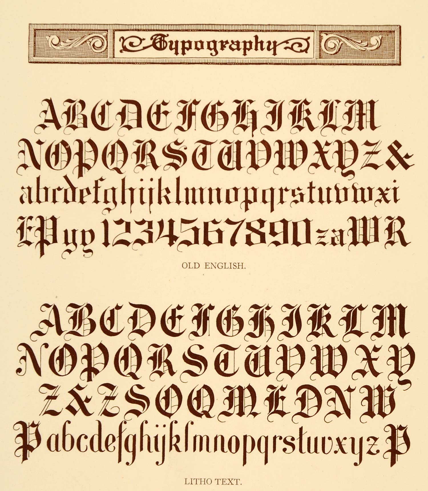 Old English Font Alphabet