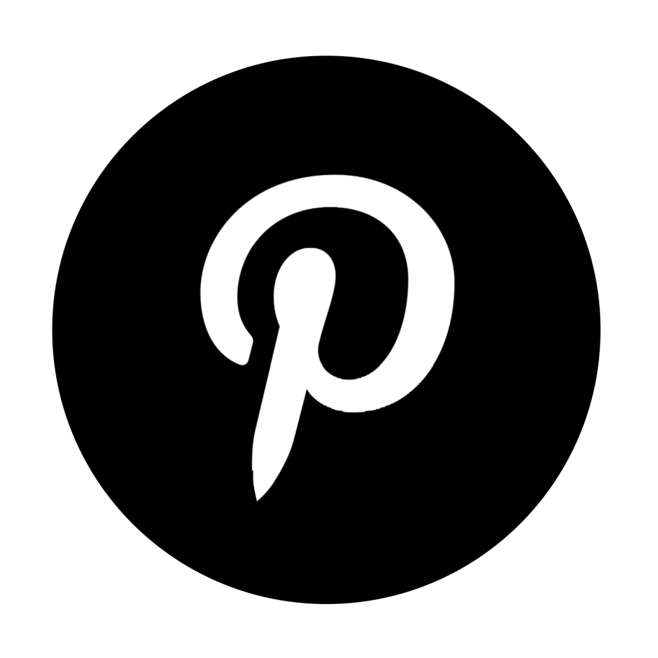 black and white pinterest logo