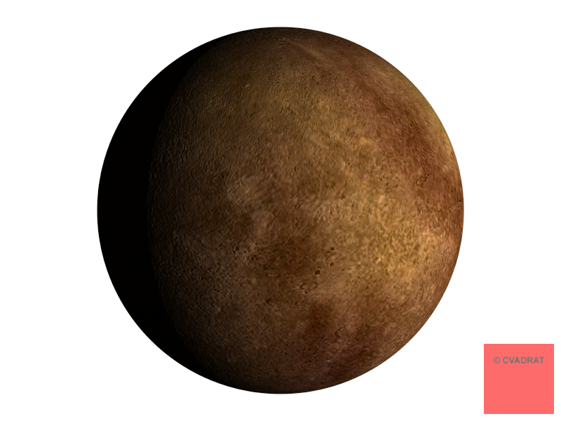 Planet Mercury with White Background