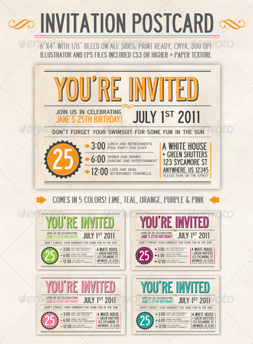 Postcard Invitation Template