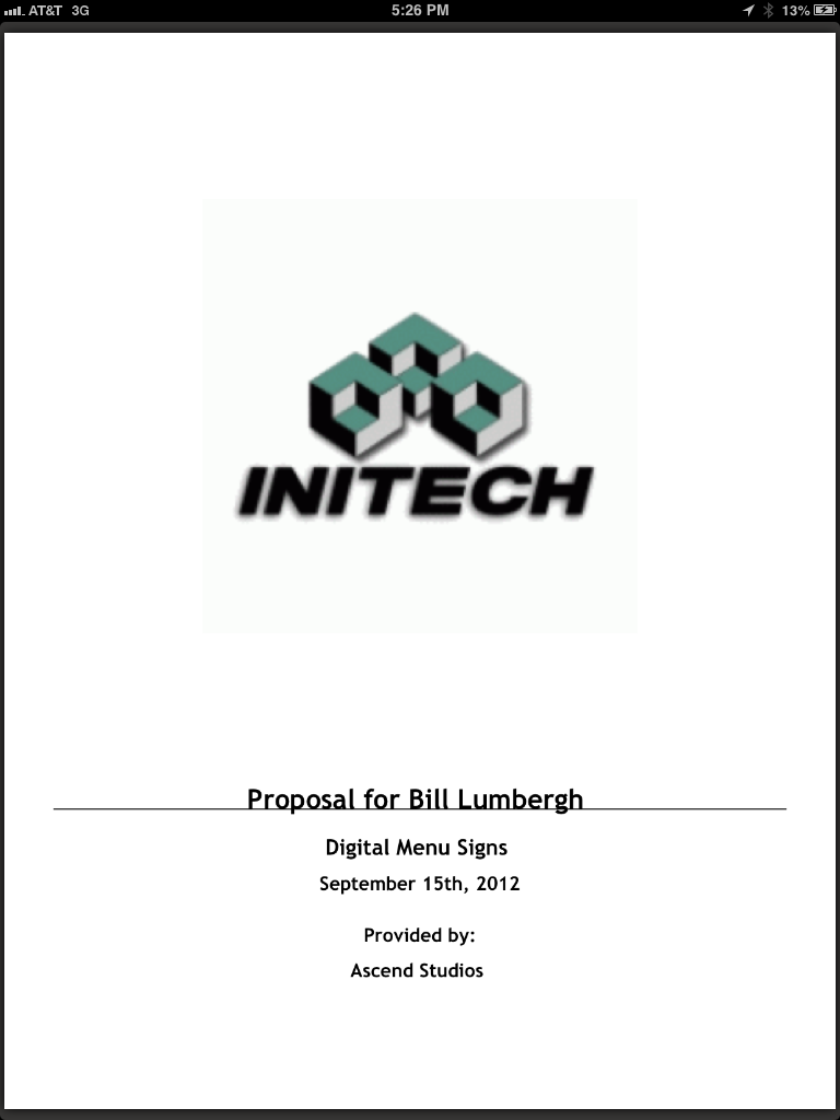 Proposal Cover Page