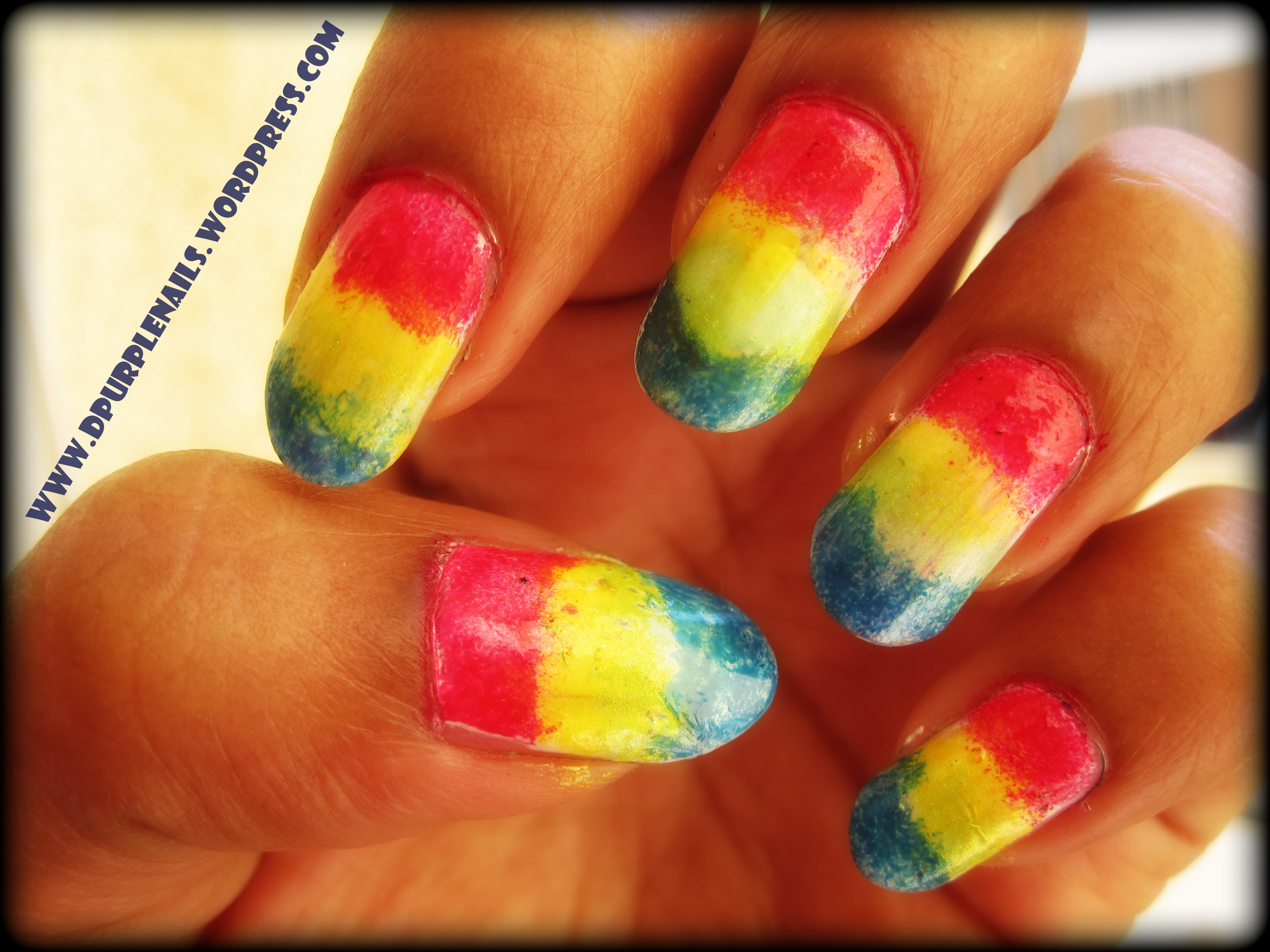 Red Yellow and Green Nail Designs