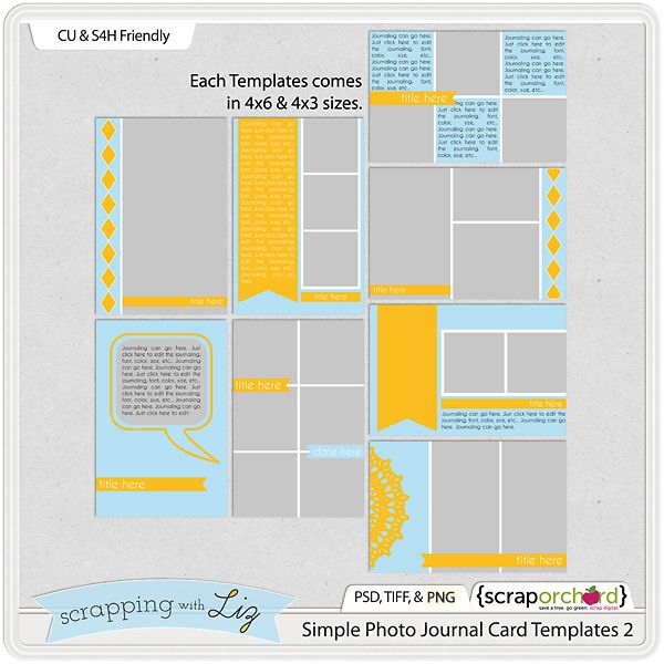 Scrapbook Journal Templates for Card Scrapbook Journal Templates for Card
