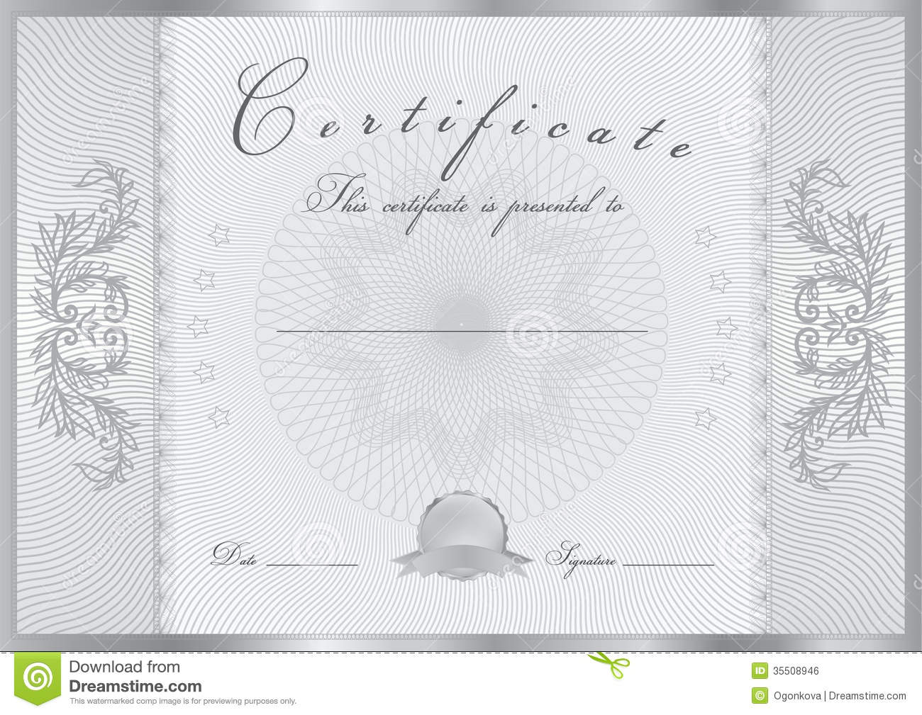 Silver Award Template Certificate Borders