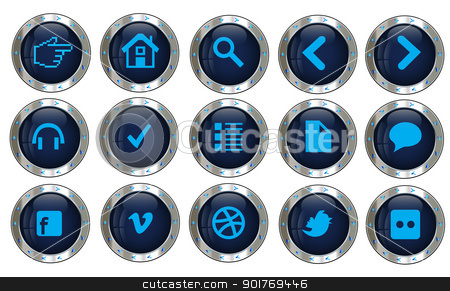 Silver Button Icon