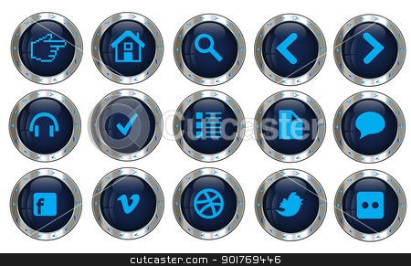 Silver Button Icon Silver Button Icon