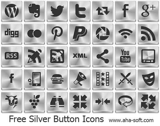 Silver Button Icon Silver Button Icon