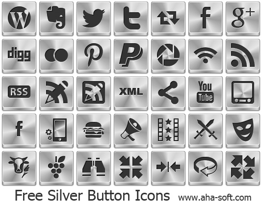 Silver Button Icon