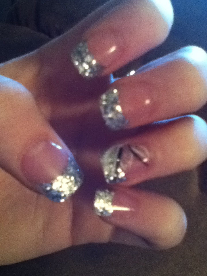 Silver Glitter Acrylic Nail Designs