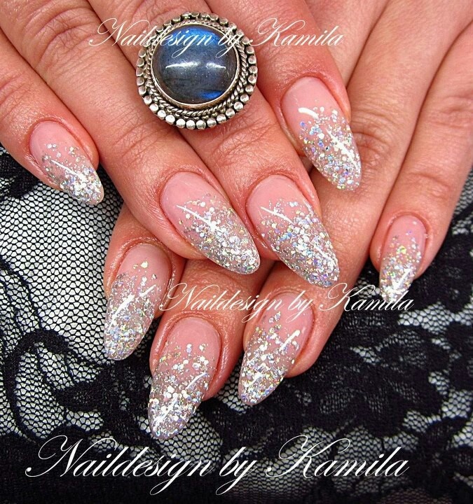 Silver Glitter Acrylic Nail Designs