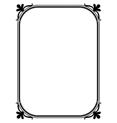 Simple Ornamental Decorative Frame Vector Black